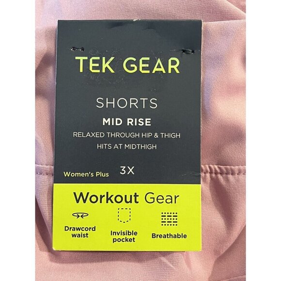 Tek Gear Women's Plus Size 3X Mid Rise Workout Shorts Relaxed Fit Lavender - Picture 4 of 7
